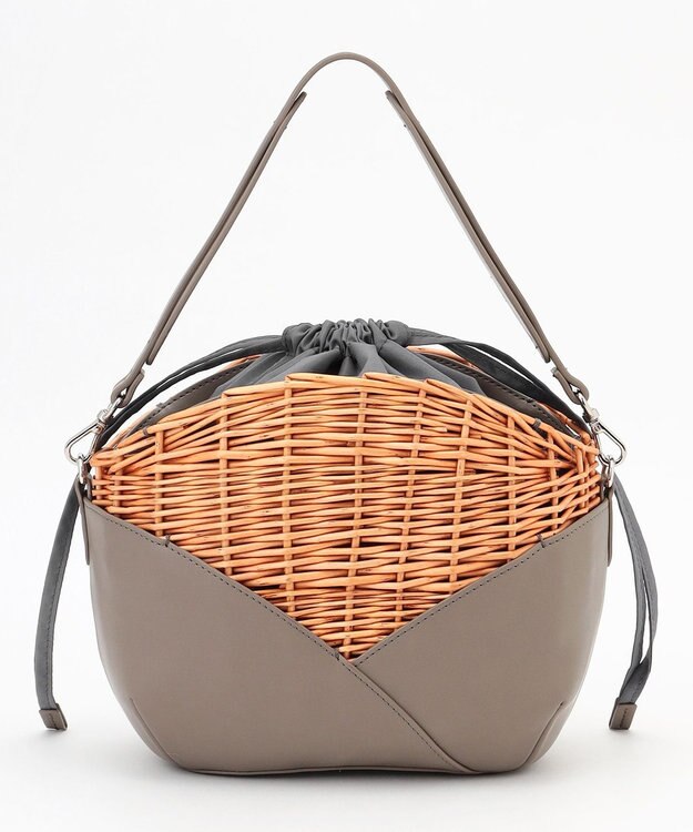 Y'SACCS 【ムック本掲載】ウィッカーバスケットショルダー グレージュ