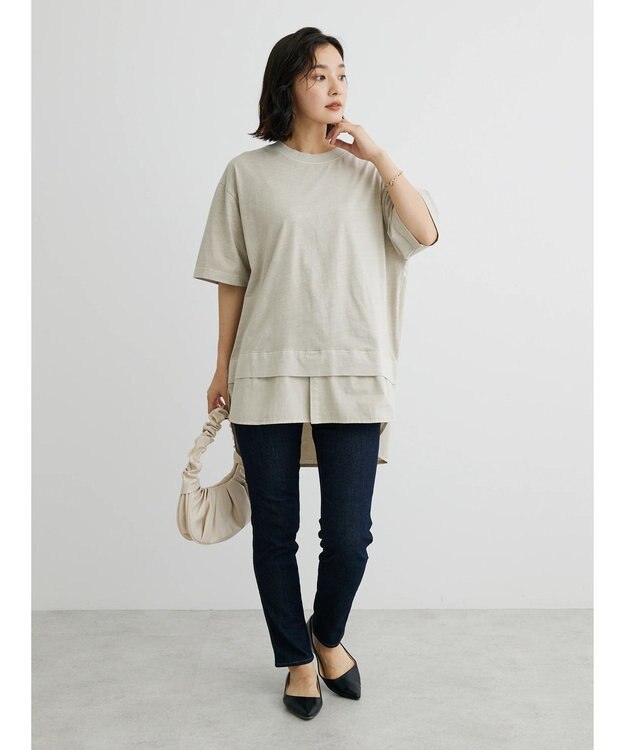 Green Parks ピグメントドッキングチュニック Light Beige