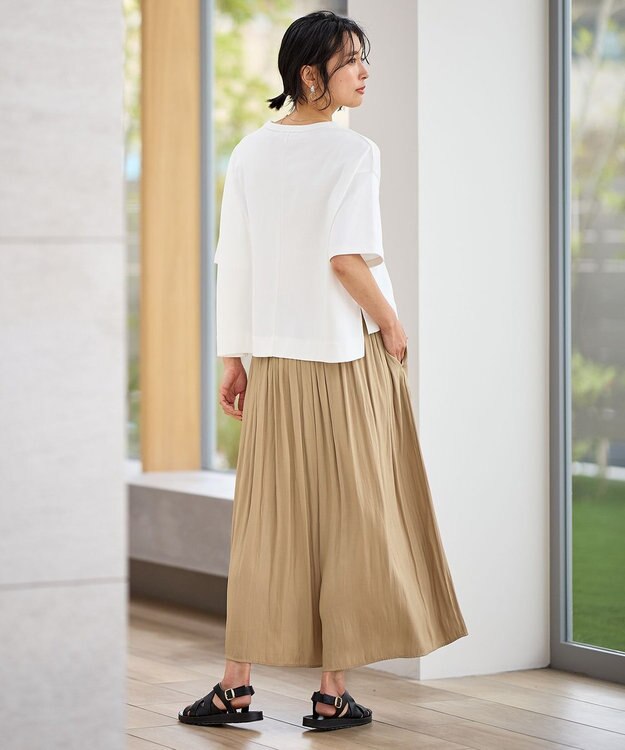 ANY 【ウエストゴム】リラックススカーチョ キャメル