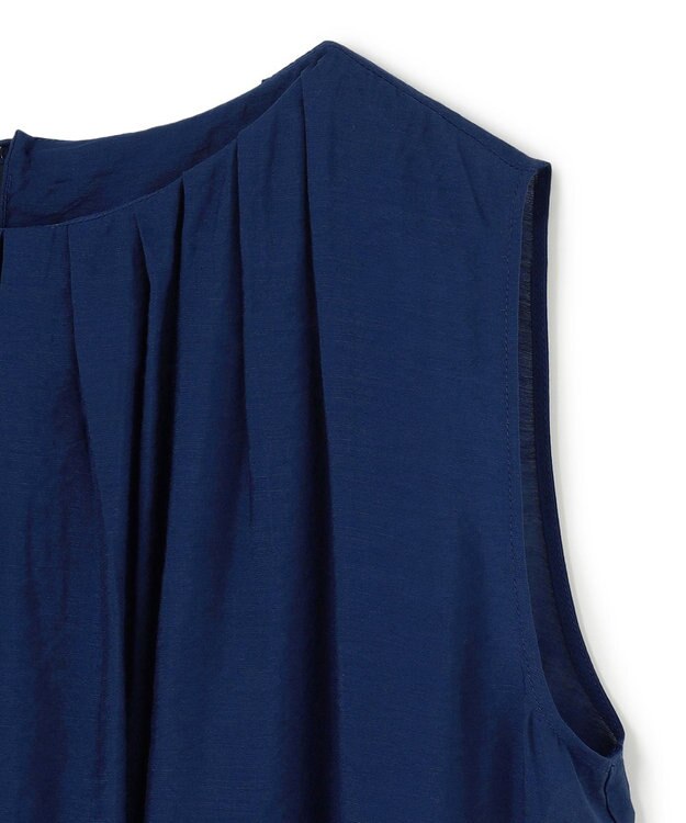 UNFILO ヴィンテージシアー プリーツブラウス ブルー