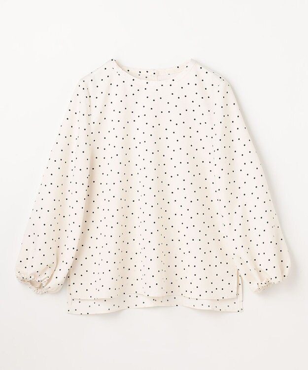 ANY ポコポコバルーン袖ブラウス オフ×ブラックドット