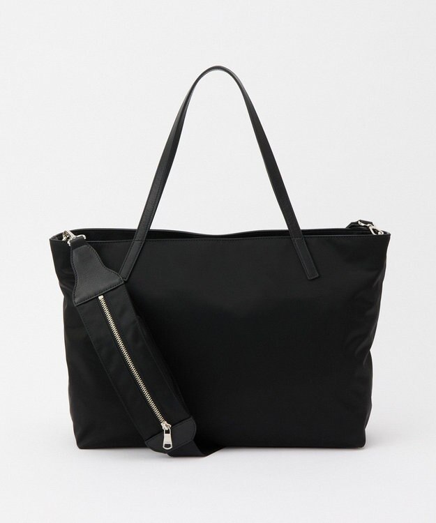 russet 《ファスナーポケット付きショルダーベルト》2wayトートバッグ(SF-266) Black