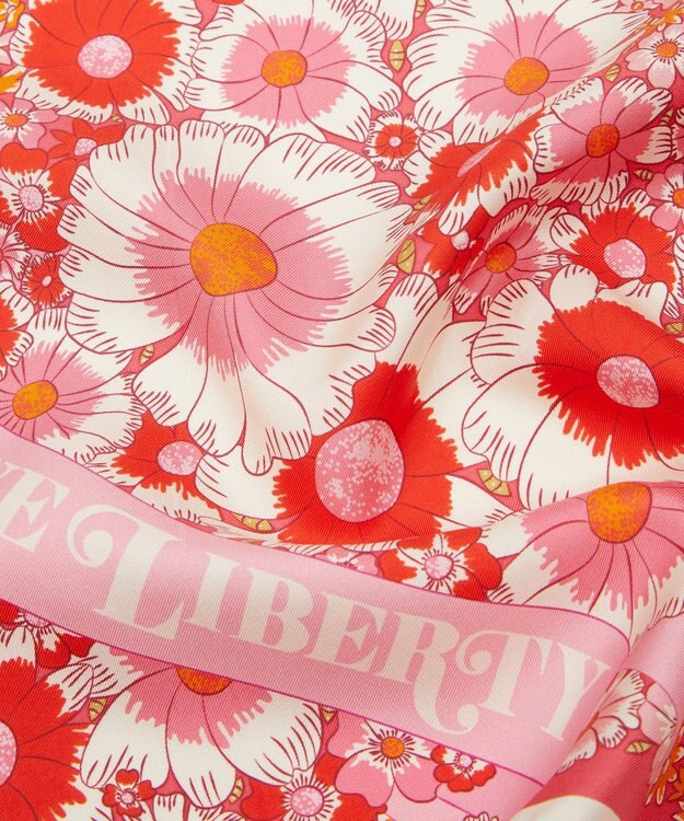 LIBERTY. ラブ リバティ シルクスカーフ 45 ピンク