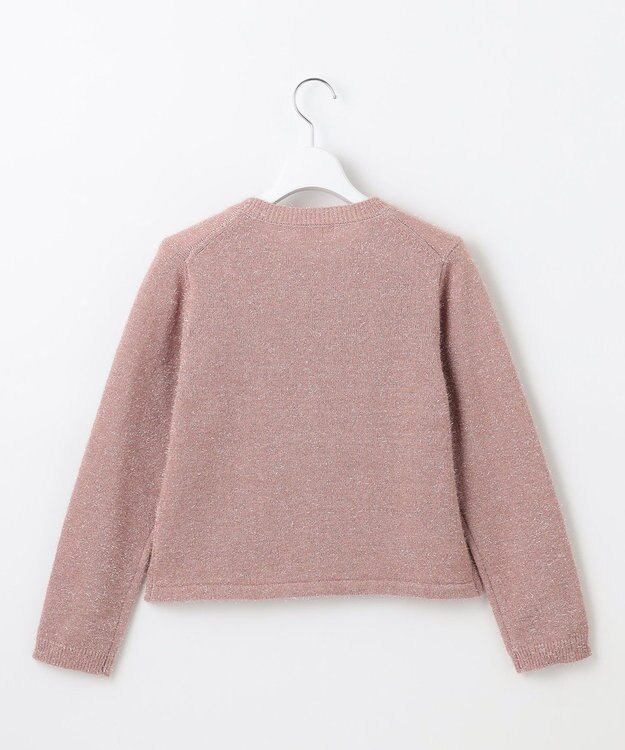 Feroux 【洗える】ラメシャギー カーディガン ピンク系