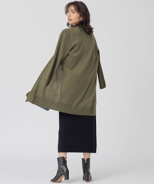 23区 サステナブルウール ショールカラー カーディガン カーキ