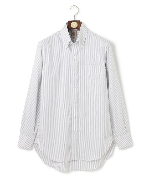 J.PRESS MEN 【Single Needle Tailoring / 形態安定】メランジカラーストライプ シャツ/B.D. ライトグレー系1