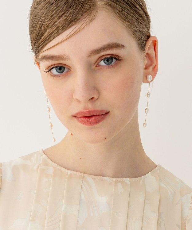 23区 淡水パール ピアス ゴールド系