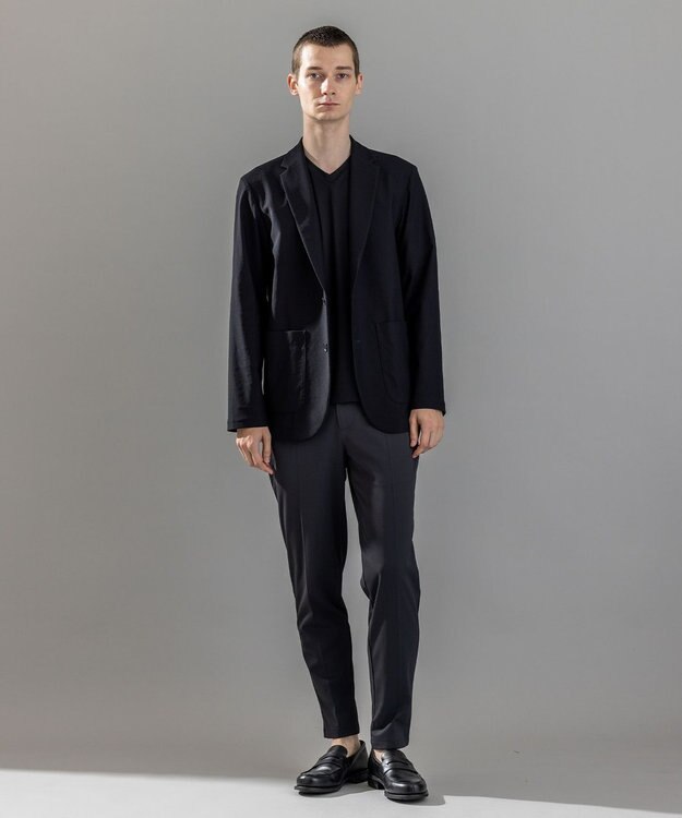 JOSEPH HOMME 新素材【ストレッチ/洗える/撥水/UVカット/接触冷感/防透性/防汚性】プルシェルポンチ  / ドロスト付テーパードパンツ PEGG CONVERTIBLE ブラック系