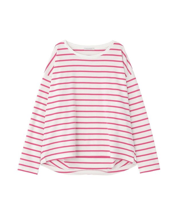 Green Parks サイドタックプルオーバー Border Pink