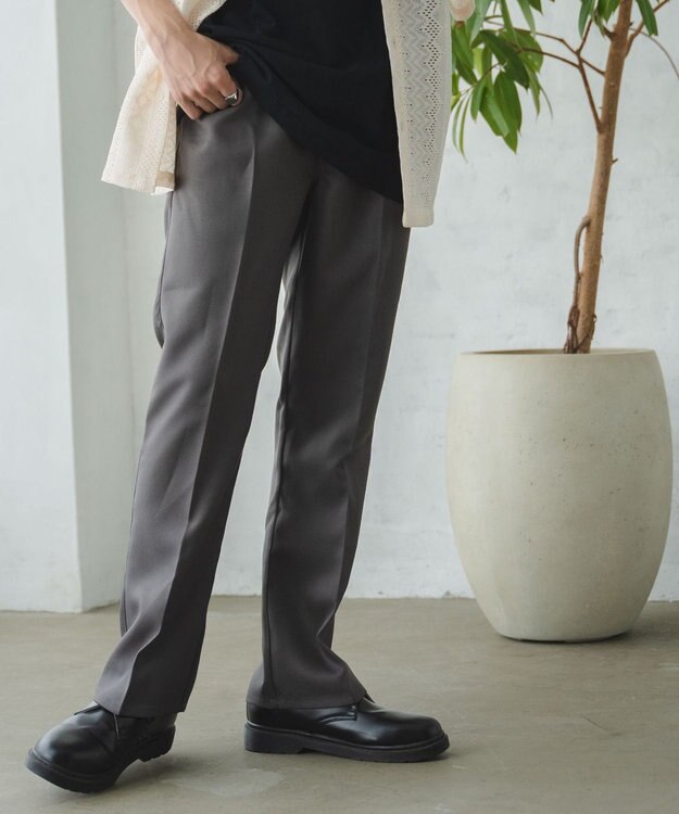 WEGO セミフレアスラックス グレー