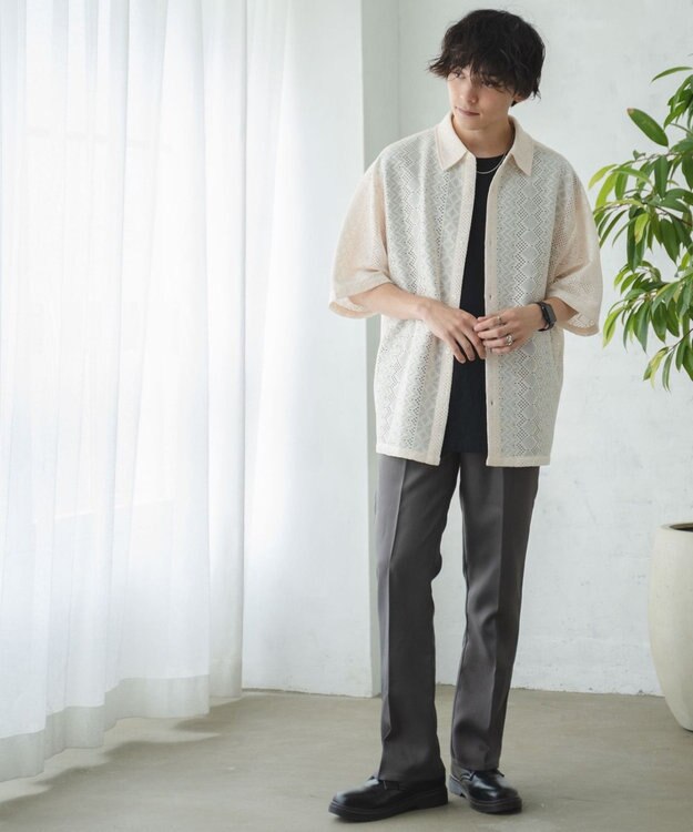 WEGO セミフレアスラックス グレー