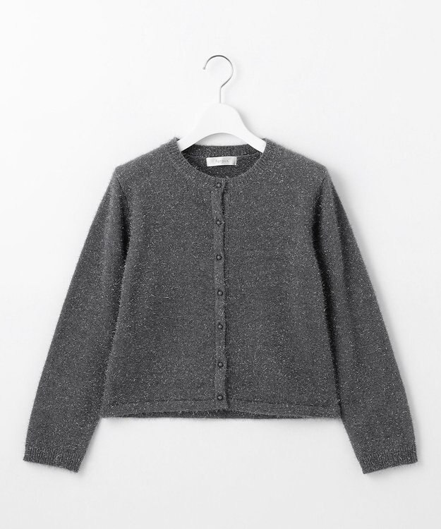 Feroux 【洗える】ラメシャギー カーディガン グレー系