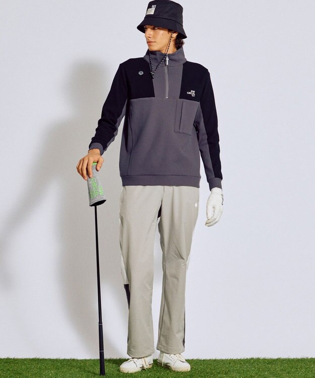 PW CIRCULUS 【MEN】サイドラインストレートワイドパンツ ゴルフ ベージュ系