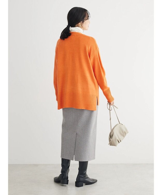 Green Parks 柄圧縮ポンチＩラインスカート Herringbone