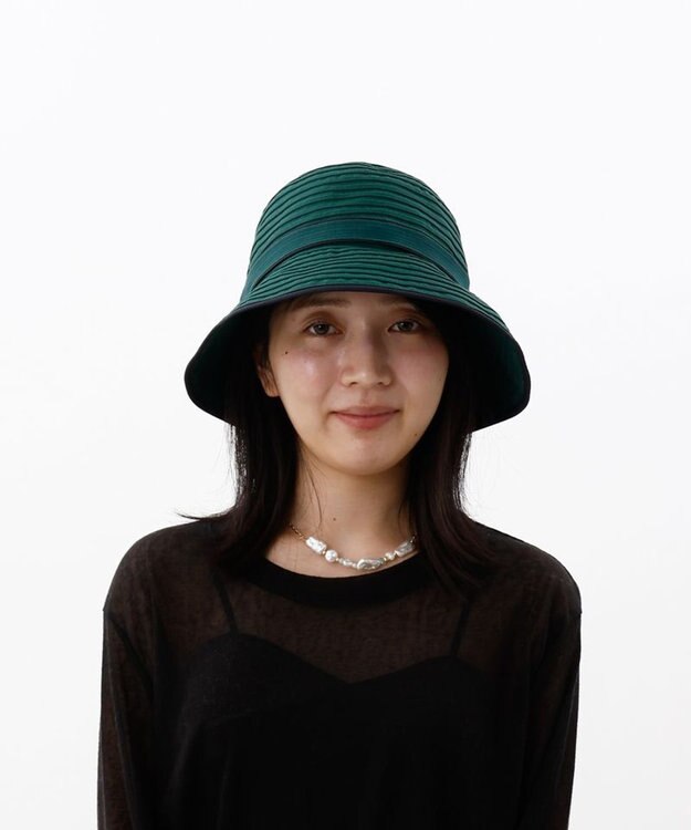 AURORA 【 LANVIN COLLECTION（ランバン コレクション） 】グログランセーラーハット グリーン