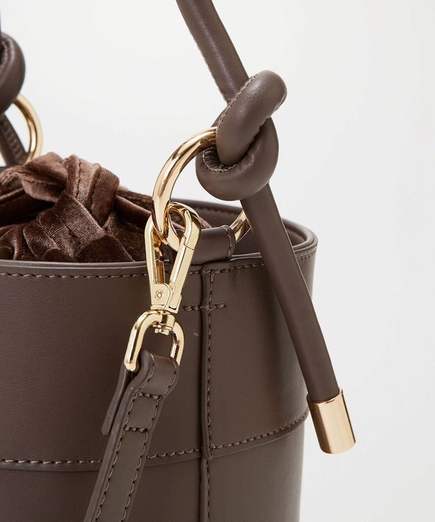 TOPKAPI 【TREASURE TOPKAPI】フェイクレザー バケツ 巾着 ショルダー バッグ トープ