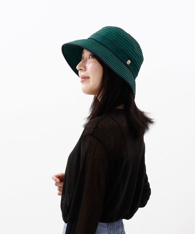 AURORA 【 LANVIN COLLECTION（ランバン コレクション） 】グログランセーラーハット グリーン