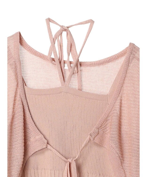 Green Parks ・swing by SET2点ニットボレロ&ニットキャミ Pink