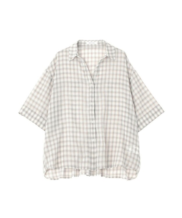 AMERICAN HOLIC 【イージーケア】スキッパーチェックシャツ Beige