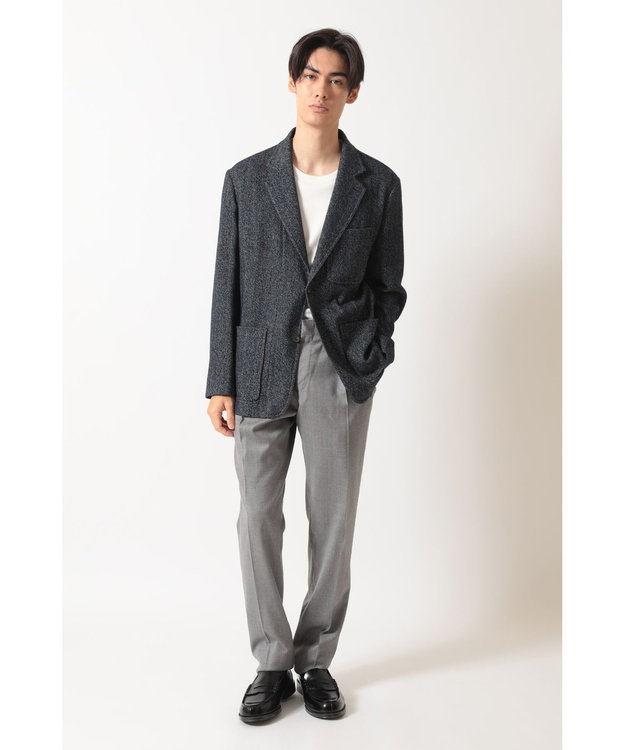 DAKS 軽量ヘリンボーン カジュアルテーラードブレザー チャコールグレー