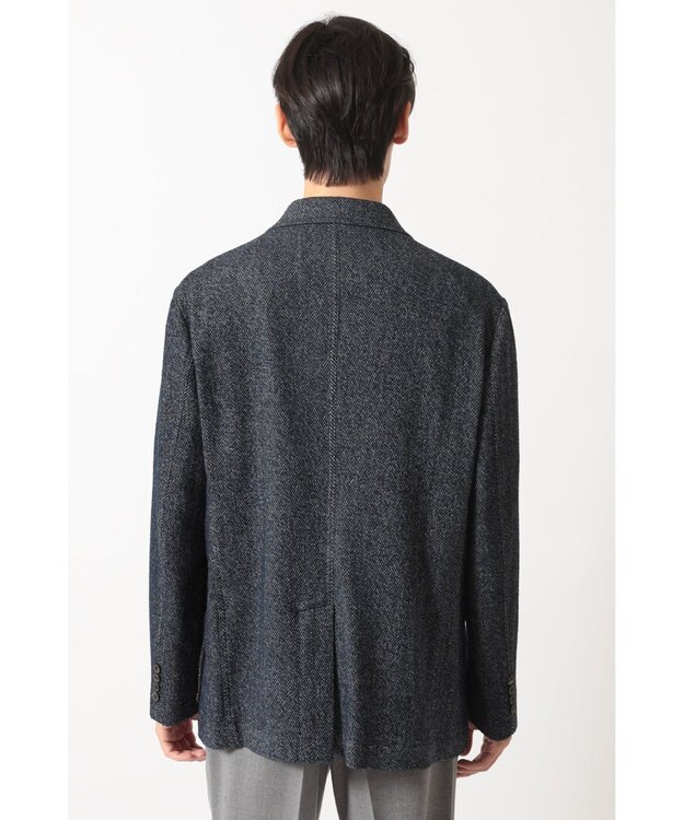 DAKS 軽量ヘリンボーン カジュアルテーラードブレザー チャコールグレー