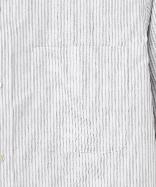 J.PRESS MEN 【Single Needle Tailoring / 形態安定】メランジカラーストライプ シャツ/B.D. ライトグレー系1