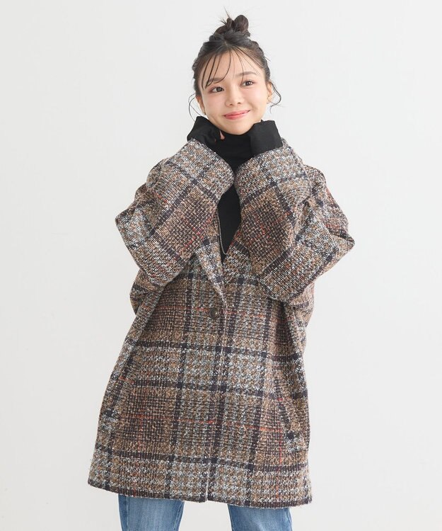 earth music&ecology オーバーテーラードジャケット　チェック Check