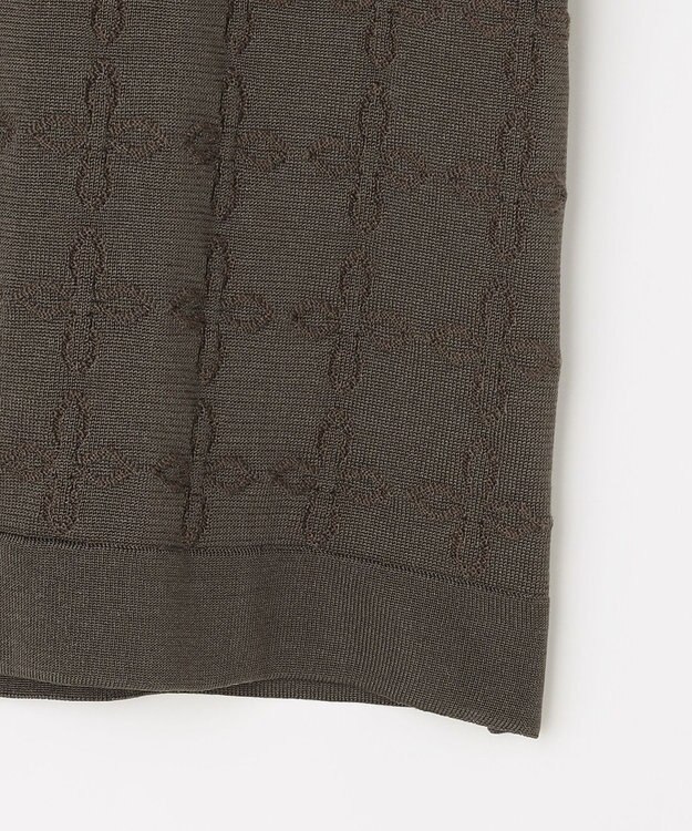 自由区 ジオメトリックアセテート カーディガン ブラウン