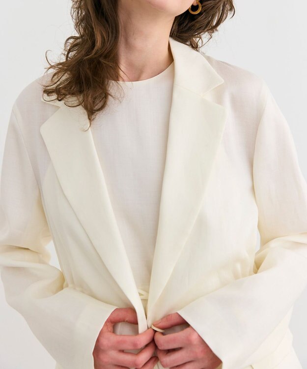 BEIGE， 【洗える】BERGAMOT / ウォッシャブルリネンバックドロストジャケット Ecru