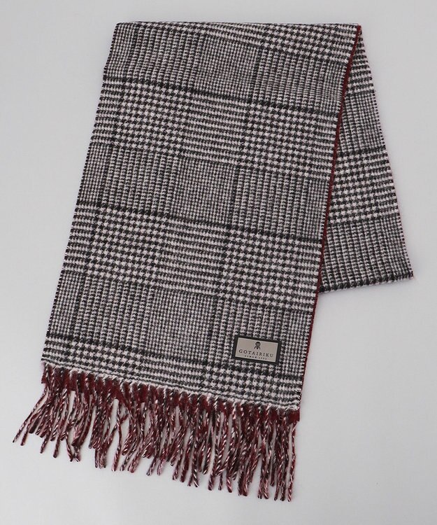 GOTAIRIKU リバーシブルカシミヤ混マフラー ライトグレー系4