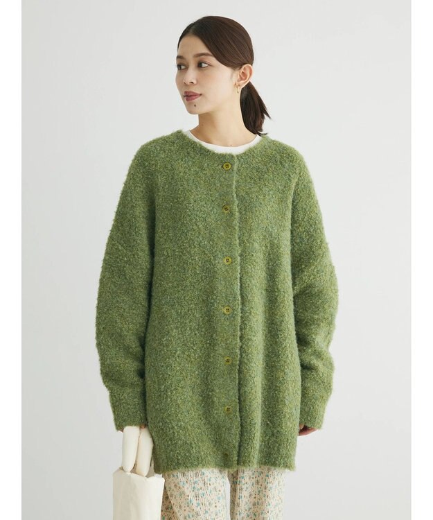 Green Parks ブークレゆるニットカーディガン Green