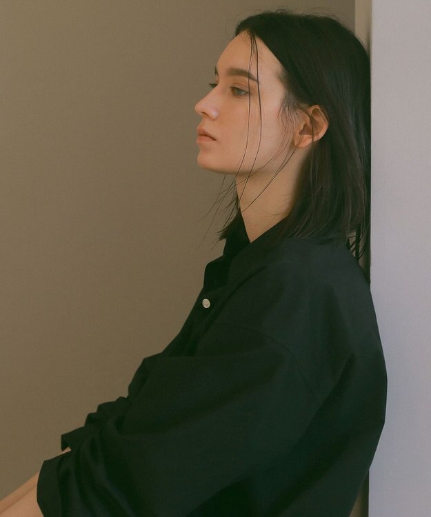 23区 【23区 | 5525gallery】コットンタイプライター オーバーシルエット シャツ ブラック系