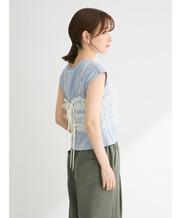 Green Parks ・ｓｗｉｎｇ　ｂｙ　ＳＥＴ２点チュールビスチェ＆フレンチＴ Sax