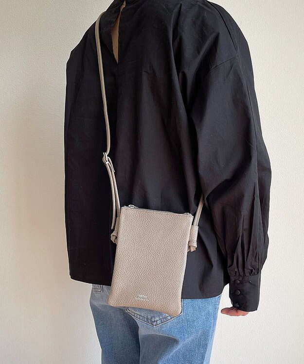 Hekhèr Le Style de Vie 新色追加【日本製】シュリンクレザー スマートフォンポシェット グレージュ