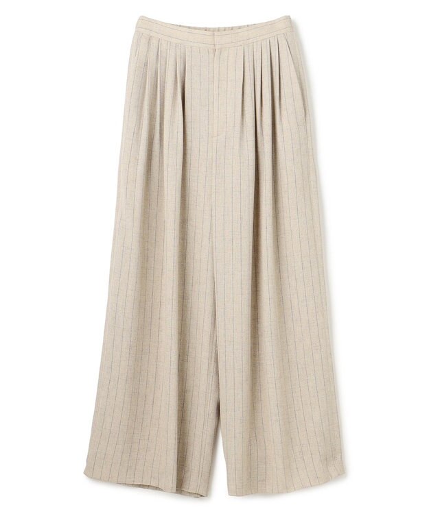 uncrave リネンライクツイル ワイドパンツ フラックスストライプ