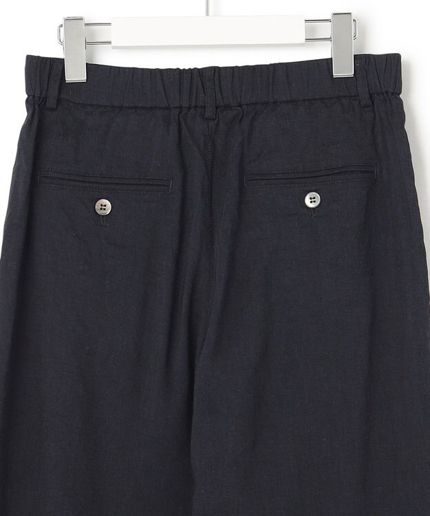 23区 【洗える】リネンレーヨンストレッチ ワイド パンツ ネイビー系