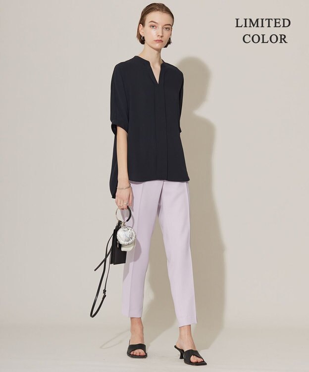 ICB 【新色追加・接触冷感・UVケア・速乾・洗える】FluidBackSatin ドロストパンツ パールグレー系［WEB限定］