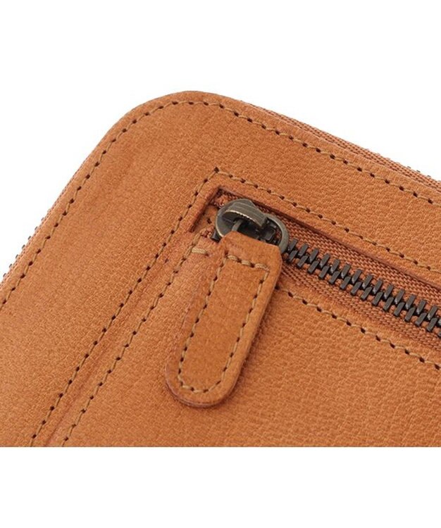 genten ゴートベーシック Ｌファスナー長財布 キャメル