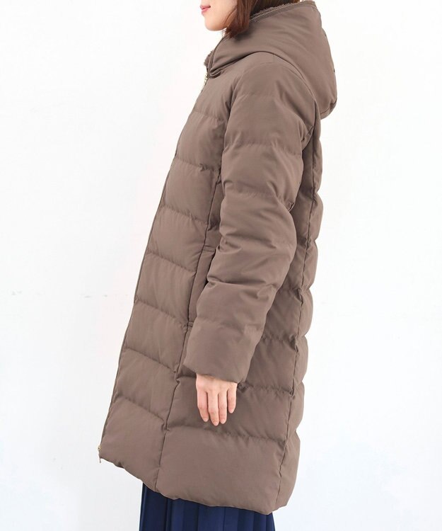 Tiaclasse フード裏エコファーダウンコート モカ