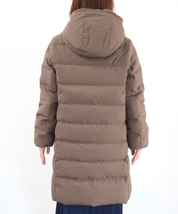 Tiaclasse フード裏エコファーダウンコート モカ