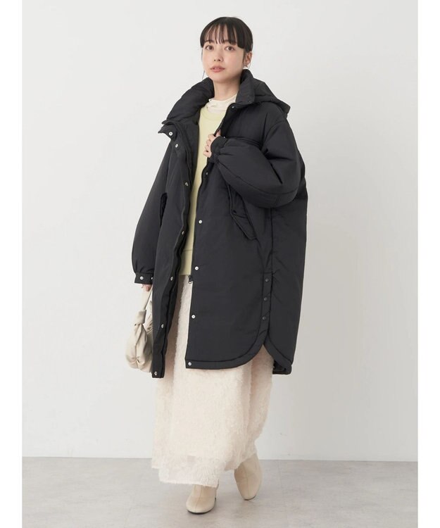 earth music&ecology ２ｗａｙ中綿モッズコート Black