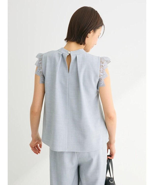 Green Parks ・ＥＬＥＮＣＡＲＥ　ＤＵＥ　リネンライクレースブラウス Gray