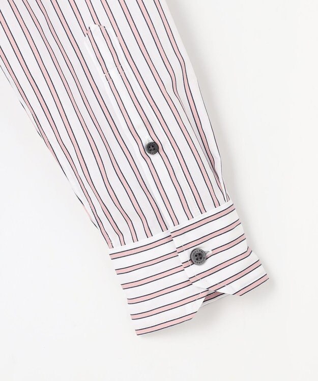 JOSEPH ABBOUD 【キングサイズ・ストレッチ・イージーケア・JAPANファブリック】ストライプストレッチ シャツ ローズ系1