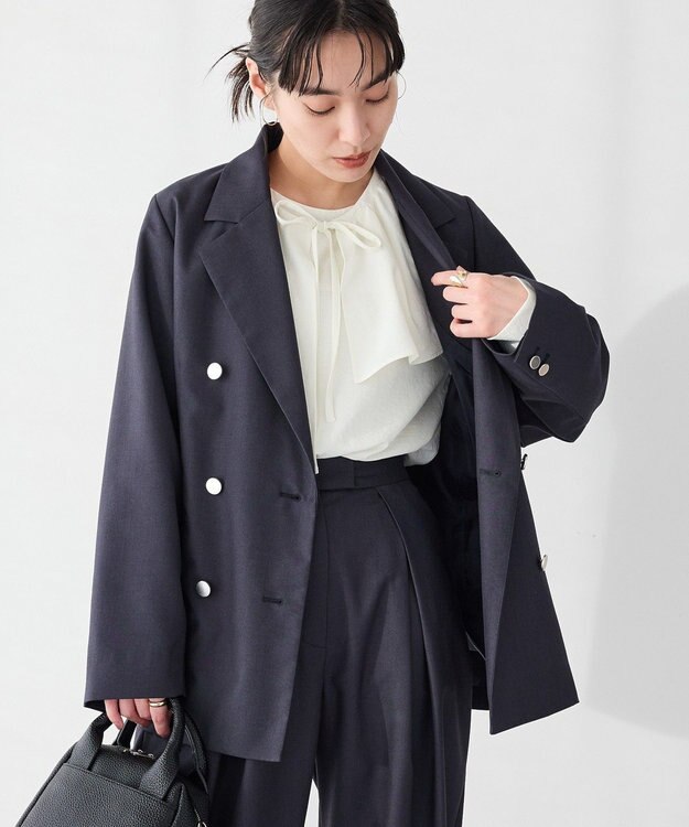 CRAFT STANDARD BOUTIQUE ＜セレモニー＞ダブルテーラードジャケット Gray