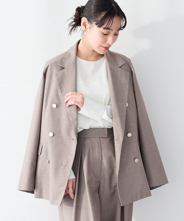 CRAFT STANDARD BOUTIQUE ＜セレモニー＞ダブルテーラードジャケット Beige Mixture