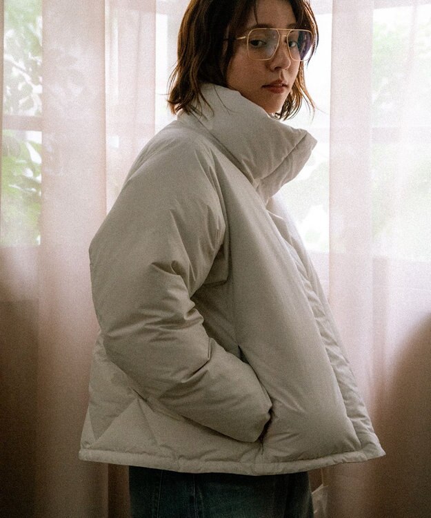 KWD 【日本製/高品質ダウン】STAND COLLAR DOWN BLOUSON ダウンブルゾン アイボリー