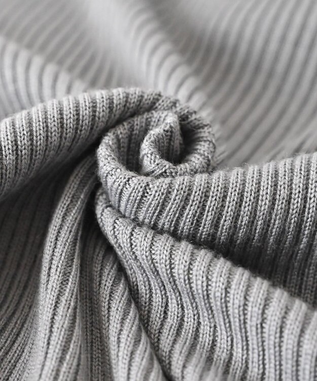 muuc 〈洗えるニット〉〈肌に優しいニット〉〈カシミヤ×シルク×ウール〉〈通年着られるニット〉リブ編みタートルネックニットプルオーバー グレー