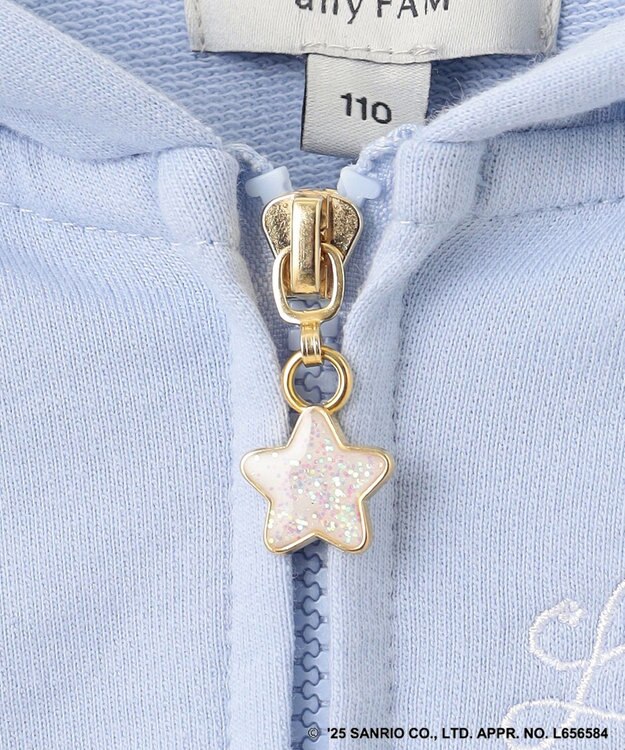 ANY KIDS 【any FAM× リトルツインスターズ 】キキ＆ララ 刺繍パーカー サックスブルー