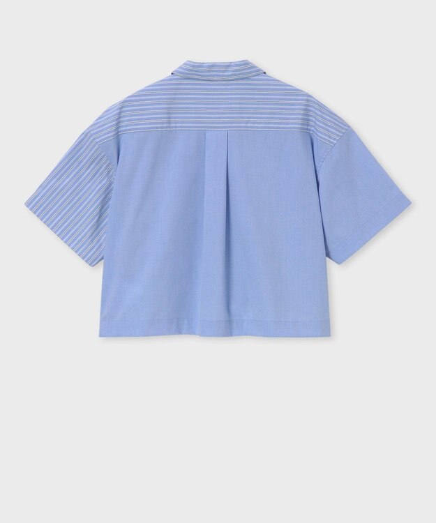 Paul Smith ストライプ ミックス 半袖シャツ ライトブルー