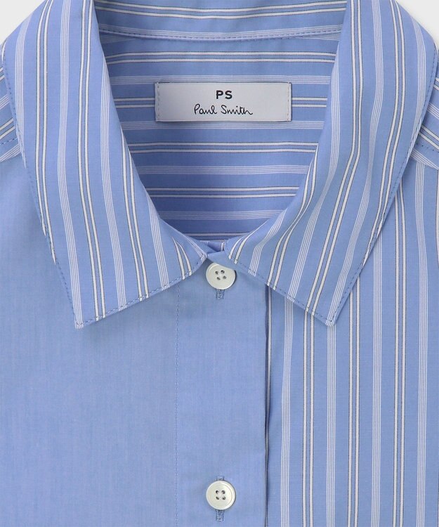 Paul Smith ストライプ ミックス 半袖シャツ ライトブルー